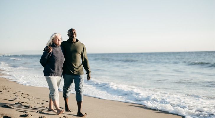 A retired couple paying for a vacation with the payout of an annuity. 